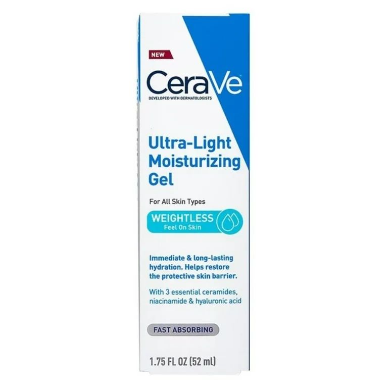 CeraVe Ultra-Light Gel Face Moisturizer with Hyaluronic Acid & Niacinamide All Skin Types 1.75 fl... | Walmart (US)