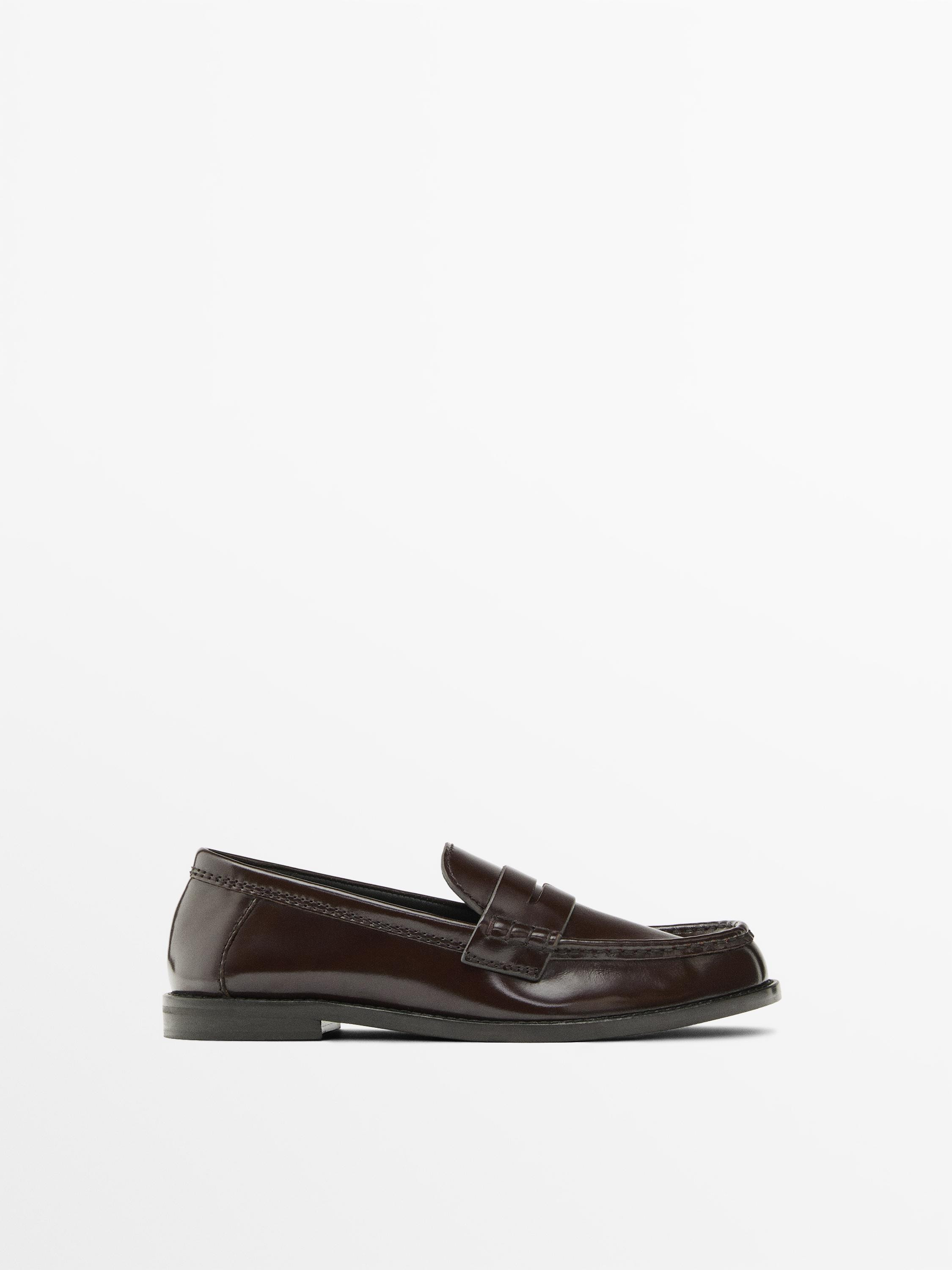 Mocassins en cuir verni | Massimo Dutti FR