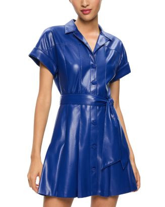 Shirley Faux Leather Mini Shirt Dress | Bloomingdale's (US)
