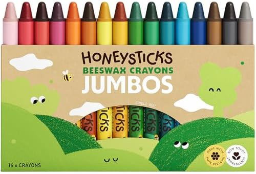 Honeysticks Jumbo Crayons (16 Pack) - Non Toxic Crayons - 100% Pure Beeswax and Food Grade Colors... | Amazon (US)