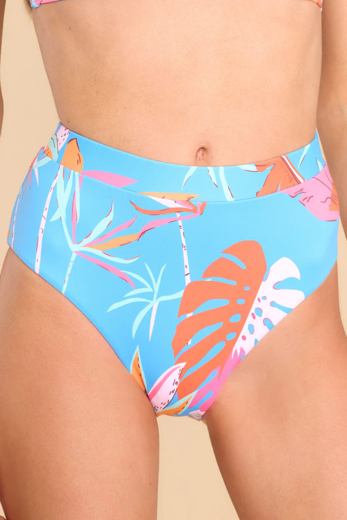 Secret Confidence Blue Multi Print Bikini Bottoms | Red Dress 