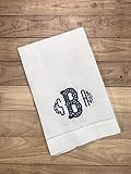 Polka Dot Fancy Monogrammed Linen Hemstitch Guest Towel | Amazon (US)