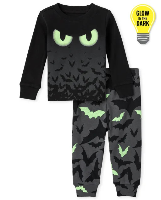 Unisex Baby And Toddler Halloween Long Sleve Glow In The Dark Bats Snug Fit Cotton Pajamas | The ... | The Children's Place