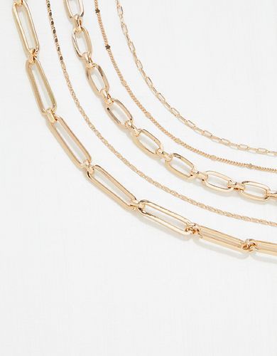 AEO Gold Choker Necklaces 5-Pack | American Eagle Outfitters (US & CA)