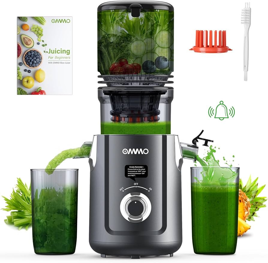 OMMO Cold Press Juicer Machines: 5.1" Wide Feed Chute Slow Masticating Juicer for Whole Fruits & ... | Amazon (US)