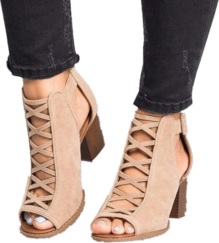 Eduavar Sandals for Women Wedge,Womens 2021 Comfy Slip-On Sandals Summer Casual Beach Shoes Open ... | Amazon (US)