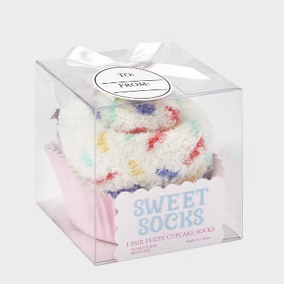 Adult Cupcake Cozy Crew Socks - Ivory/Brown One Size Fits Most | Target