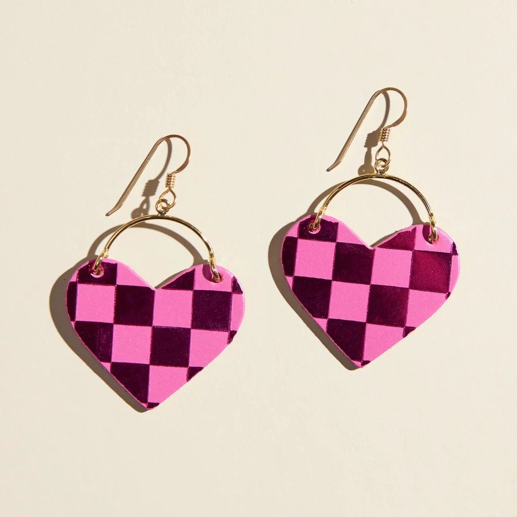 Magenta Shimmer Checkmate Lover | Nickel and Suede