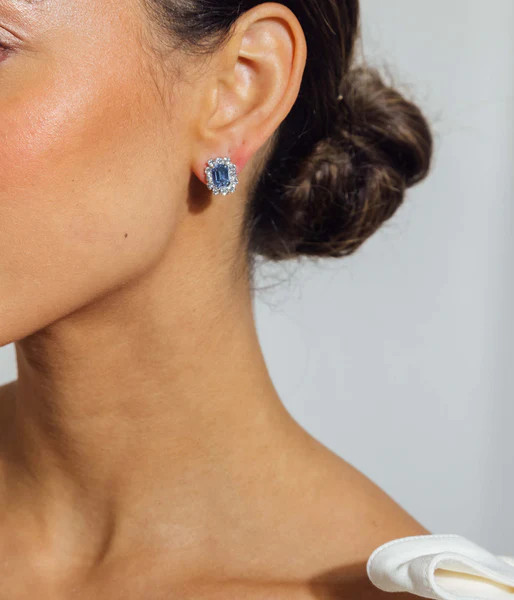 Tati Studs in Light Sapphire | Over The Moon