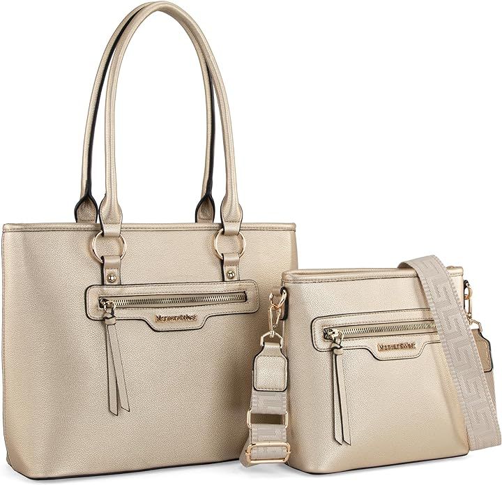 Montana West 2Pcs Handbags Sets for Women Medium Tote Bags Cute Crossbody Purses | Amazon (US)