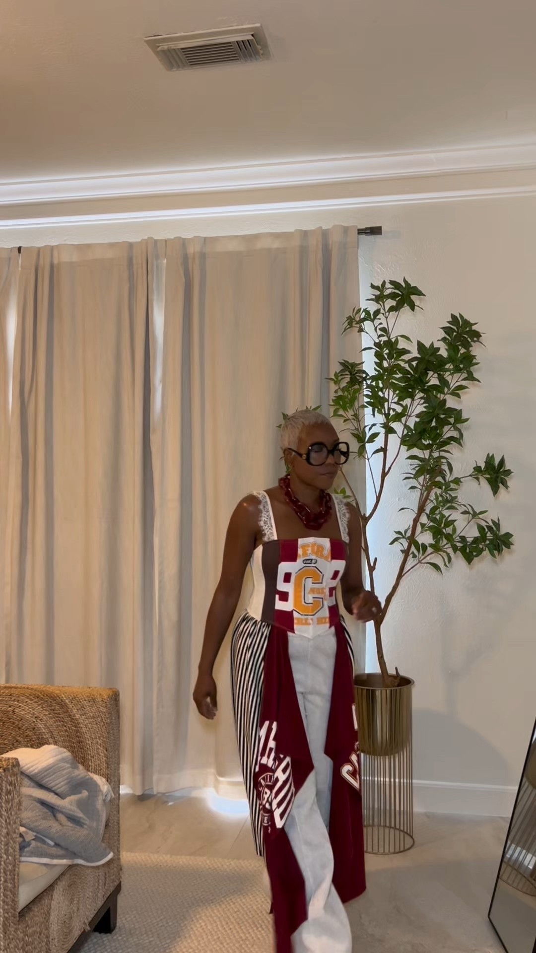 Varsity corset!
Jeffrey Campbell please size up a full size.