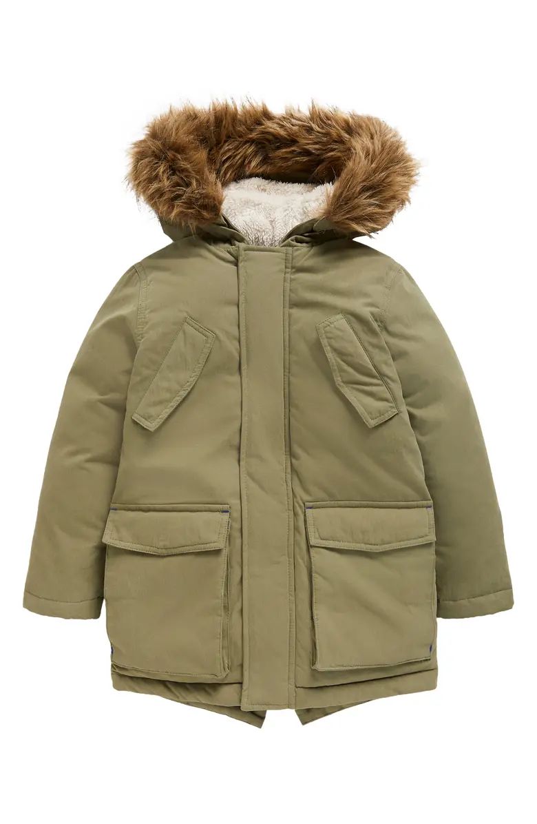 Mini Boden Kids' Appliqué Hooded Parka with Faux Fur Trim | Nordstrom | Nordstrom