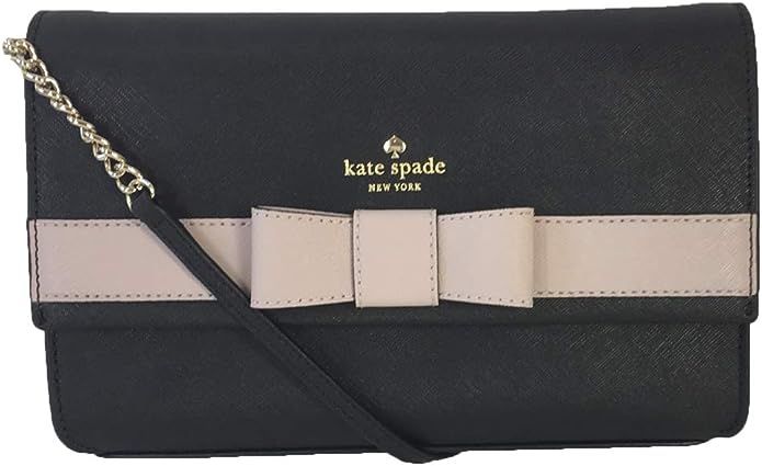 Kate Spade Kirk Park Veronique Saffiano Leather Crossbody, Black/Pumice | Amazon (US)