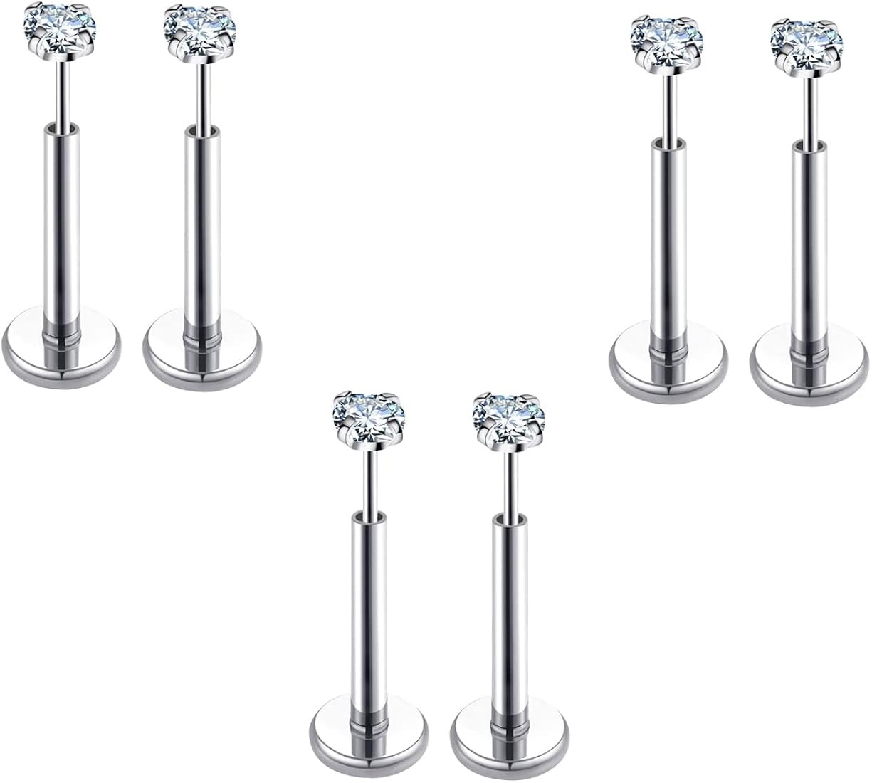 COTATI 18G 20G Flat Back Earrings Stud Threadless Tragus Cartilage Lip Medusa Piercing Jewelry Hy... | Amazon (US)