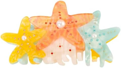 Starfish Hair Clip for Women Girls Thick Hair, Large Sea Starfish Clips with Pearls and Rhineston... | Amazon (US)