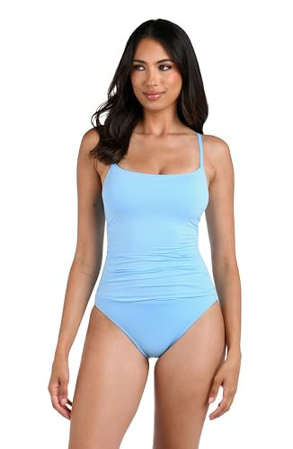 La Blanca Women's Island Goddess Rouched Body Lingerie Mio One Piece Swimsuit, Crystal Blue, 4 | Amazon (US)