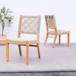 Cambridge Casual Zenith Teak Wood Outdoor Dining Chair Tan (Set of 2) 111561-TW-XX-XX-TX - The Ho... | The Home Depot