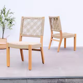 Cambridge Casual Zenith Teak Wood Outdoor Dining Chair Tan (Set of 2) 111561-TW-XX-XX-TX - The Ho... | The Home Depot