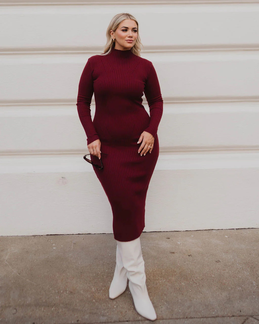 Missy Long Sleeve Midi Sweater Dress | VICI