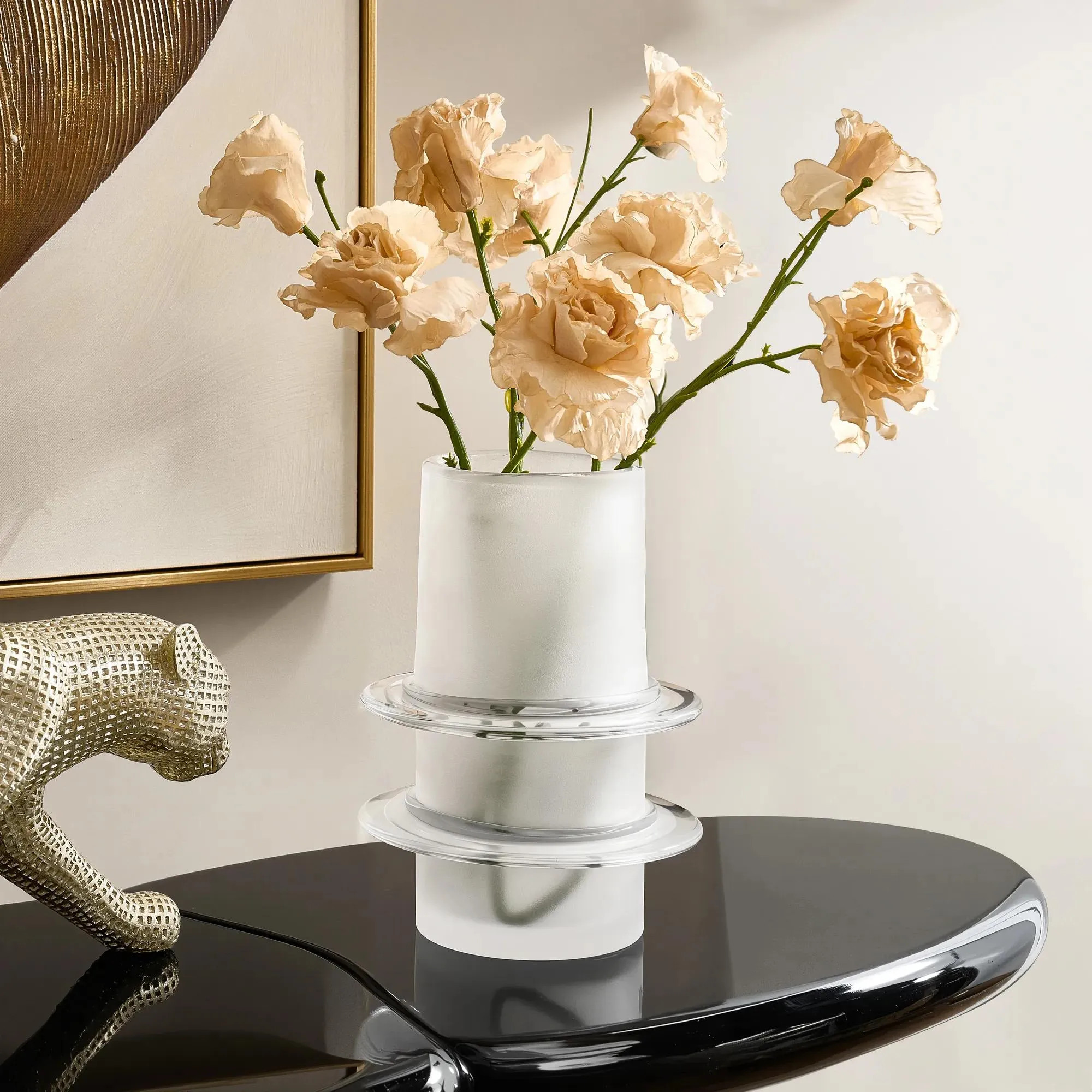 Pierre Glass Vase - Frosted White | Z Gallerie