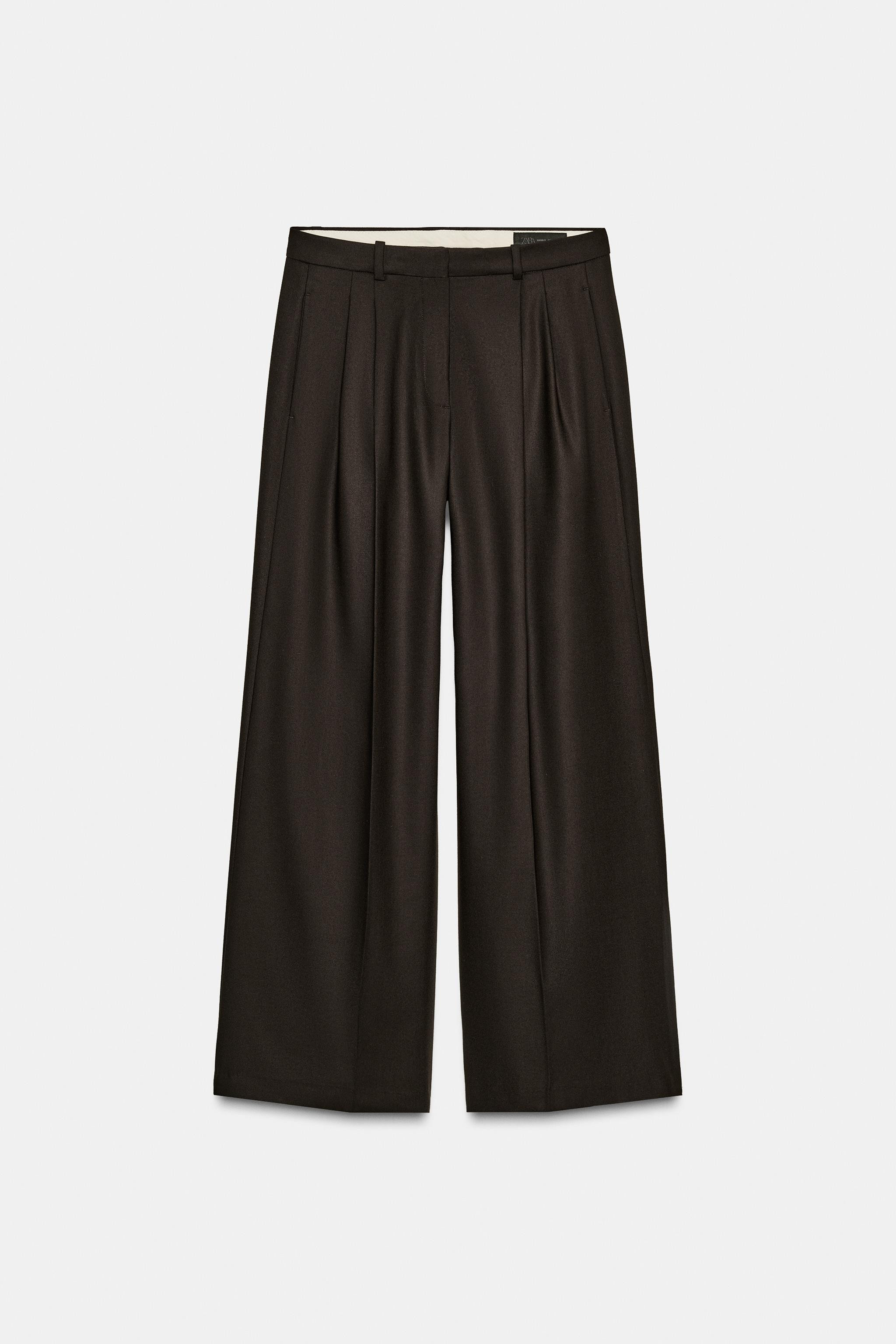 ZW COLLECTION WIDE LEG PLEATED PANTS | Zara US