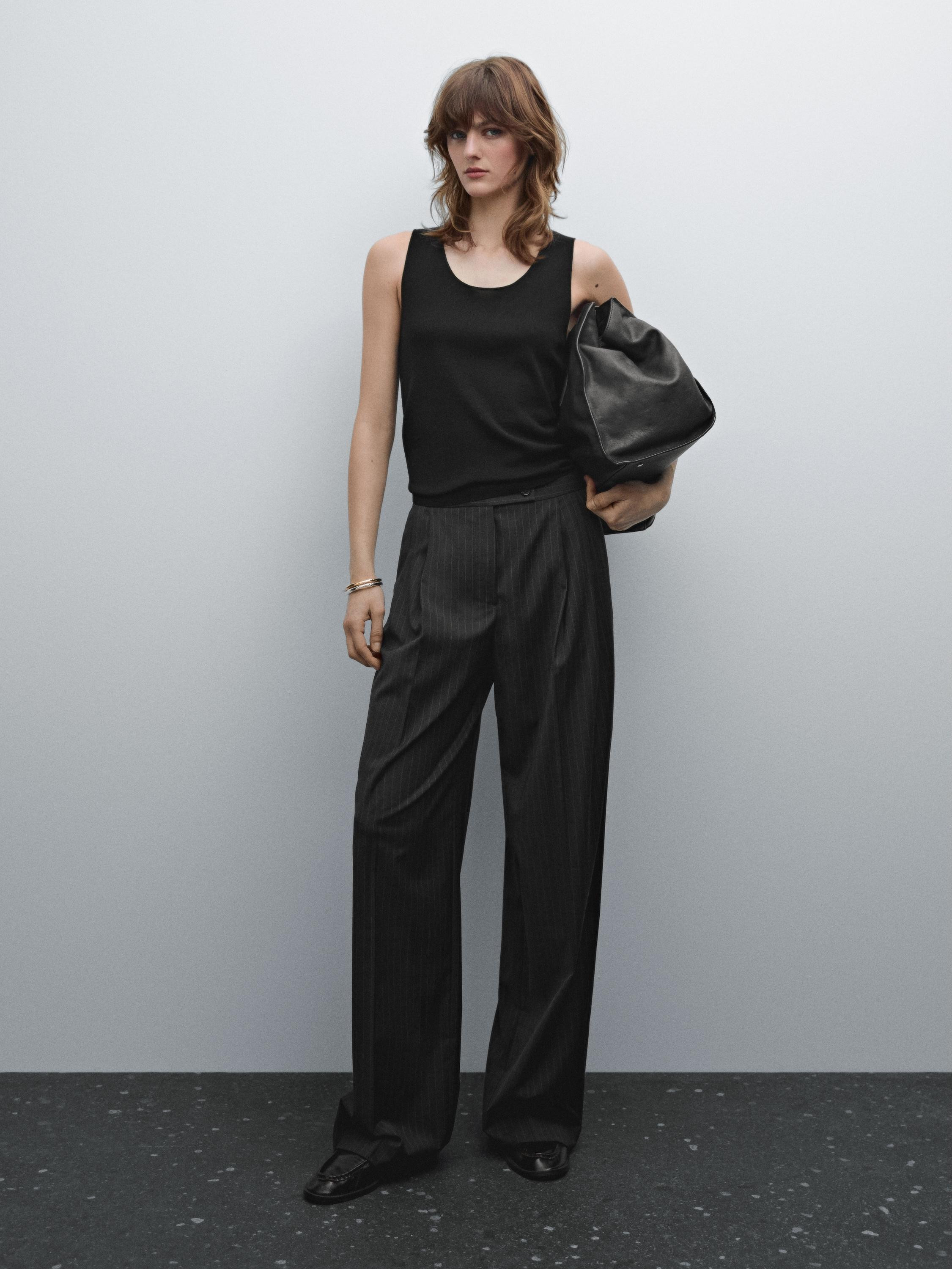 Knit cotton blend top | Massimo Dutti UK