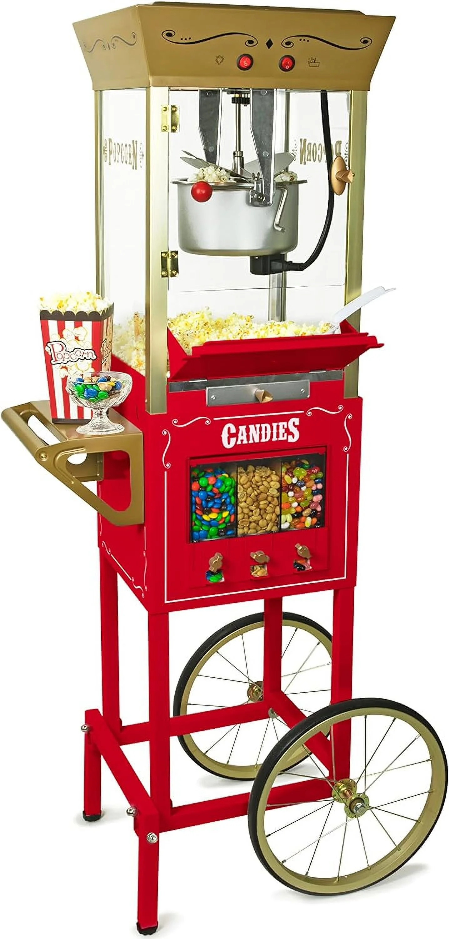 Nostalgia Appliances Popcorn Cart Vintage Movie Theatre Popcorn Machine, Red | Walmart (US)