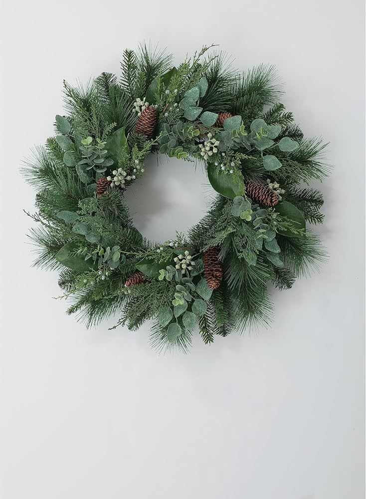 Sullivans Artificial Mixed Pine and Eucalyptus Wreath 25" W, Christmas Décor, Christmas Wreaths,... | Amazon (US)