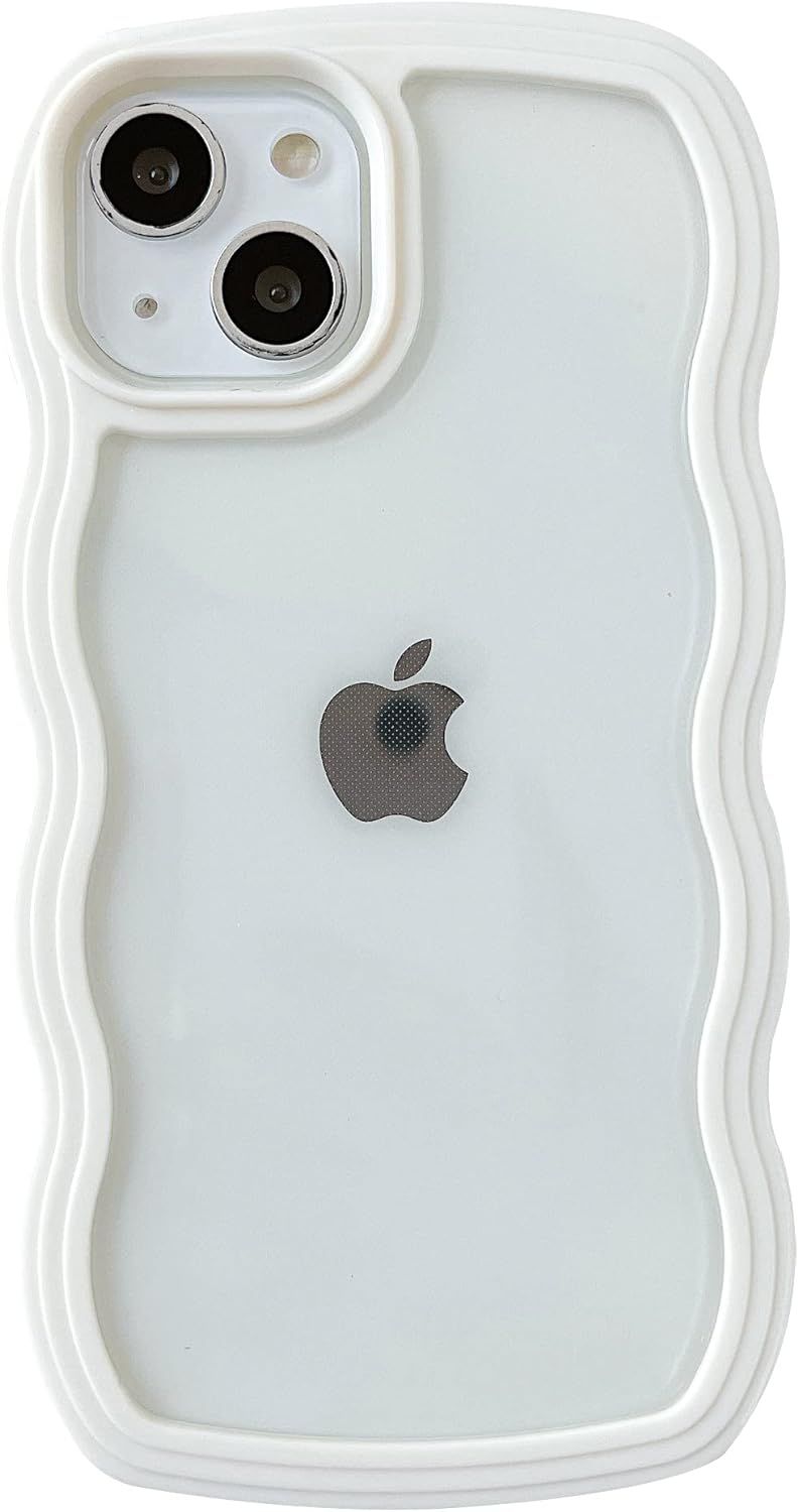 Caseative Cute Curly Wave Frame Shape Shockproof Soft Compatible with iPhone Case (White,iPhone 1... | Amazon (CA)
