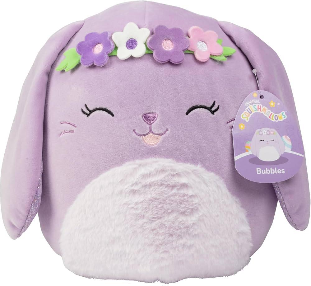 Squishmallows 10-Inch Bubbles The Purple Easter Bunny with Flower Crown - Official Jazwares Plush... | Amazon (US)