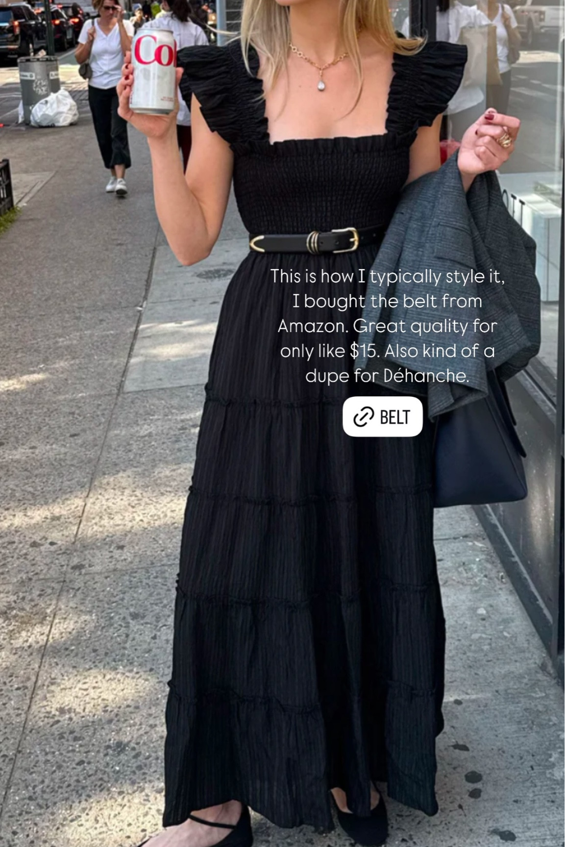 This is how I typically style it, I bought the belt from Amazon. Great quality for only like $15. Also kind of a dupe for Déhanche.