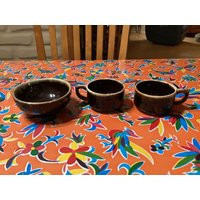 Vintage Stoneware Pfaltzgraff Drip Glaze Coffee Mugs & Bowl - Usa | Etsy (US)