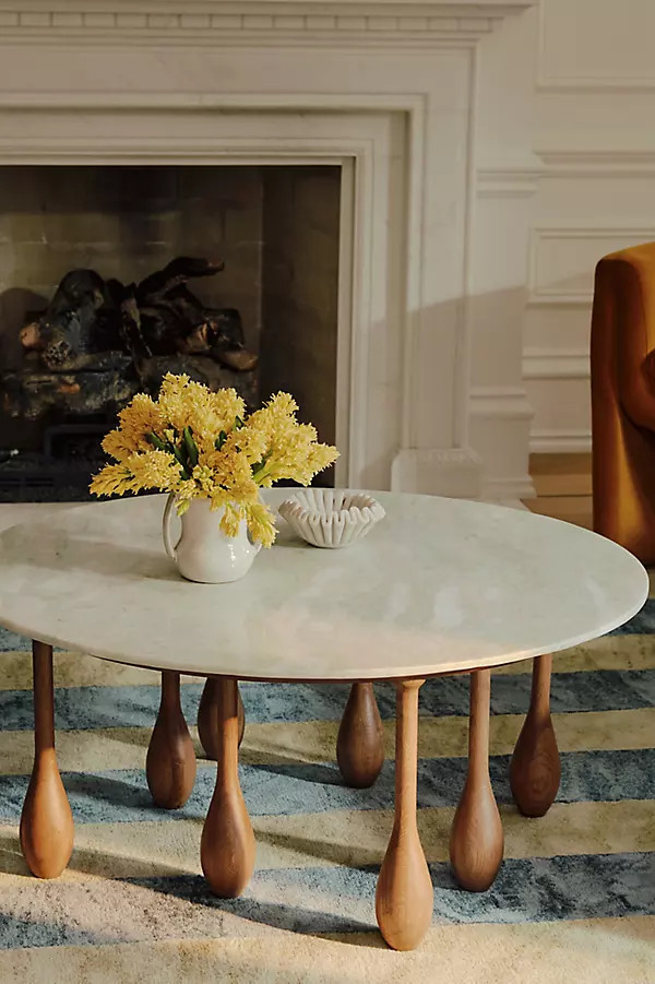 LALA Reimagined 36" Round Marble Coffee Table | Anthropologie (US)