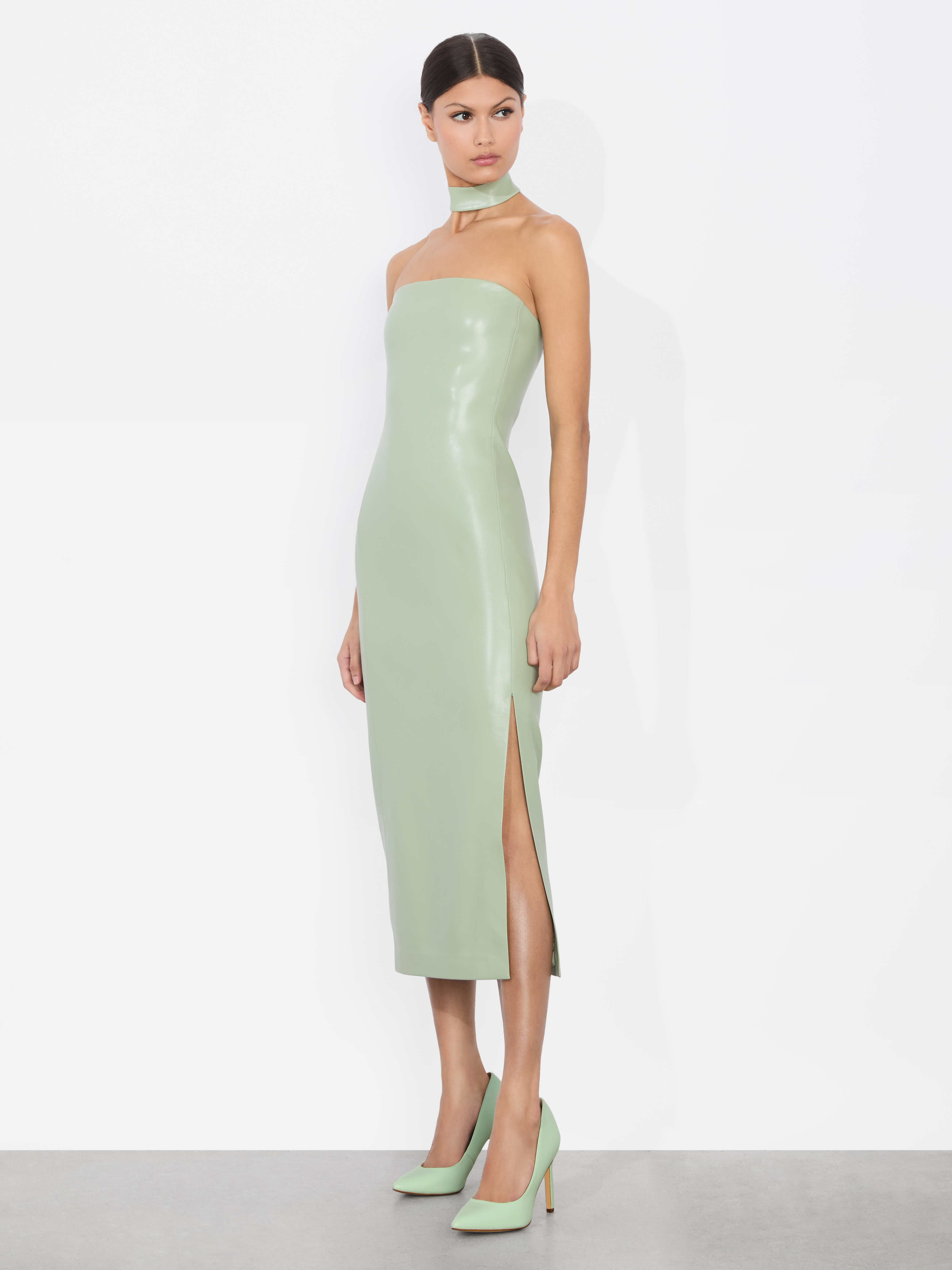 alice + olivia GEORGIE VEGAN MIDI DRESS | Alice + Olivia