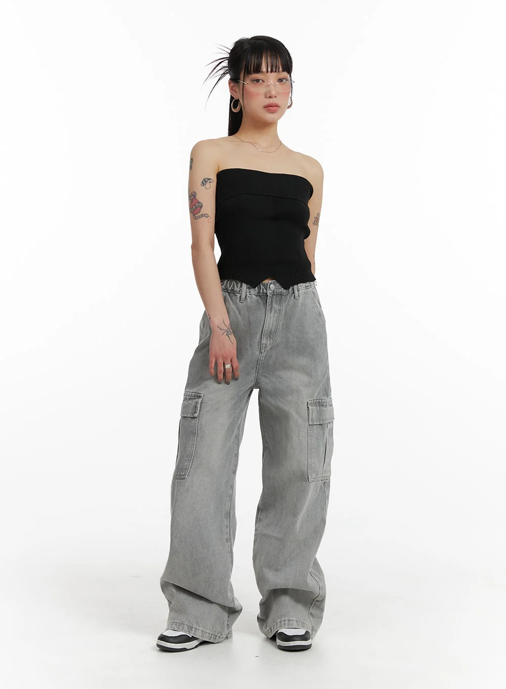 Denim Cargo Pants IF426Gray / S | Lewkin