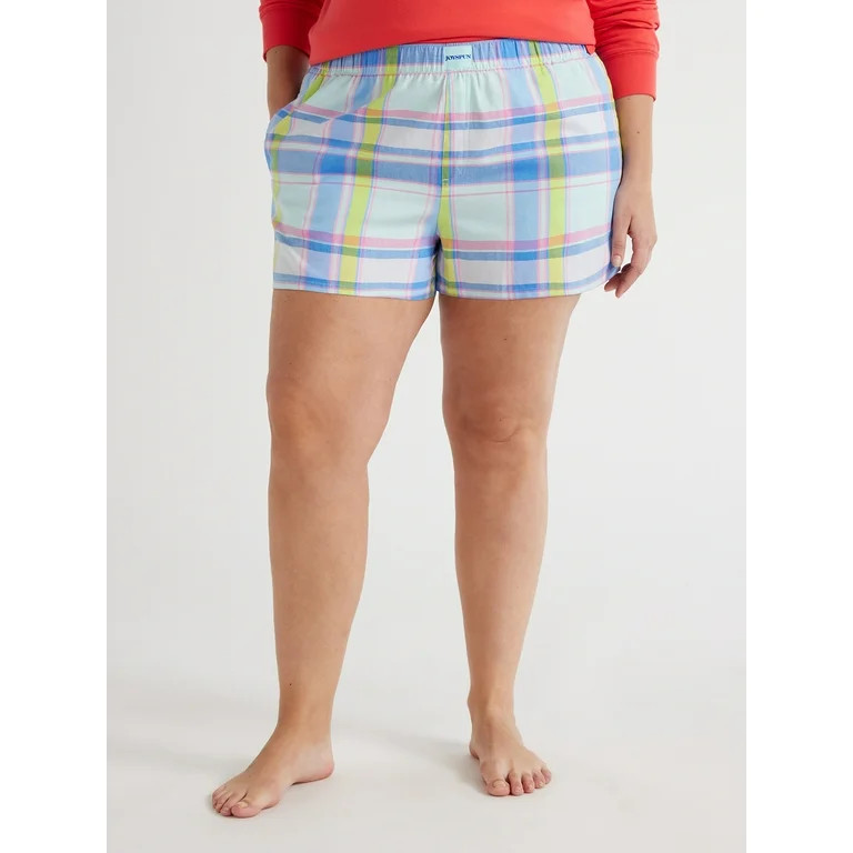 Joyspun Women's Woven Pajama Boxer Shorts, Sizes XS to 3X | Walmart (US)
