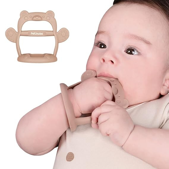PETINUBE Anti-Dropping Silicone Baby Wrist Teether Soothing Pacifier for Infants 3+ Months Babies... | Amazon (US)