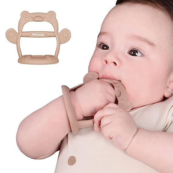PETINUBE Anti-Dropping Silicone Baby Wrist Teether Soothing Pacifier for Infants 3+ Months Babies... | Amazon (US)