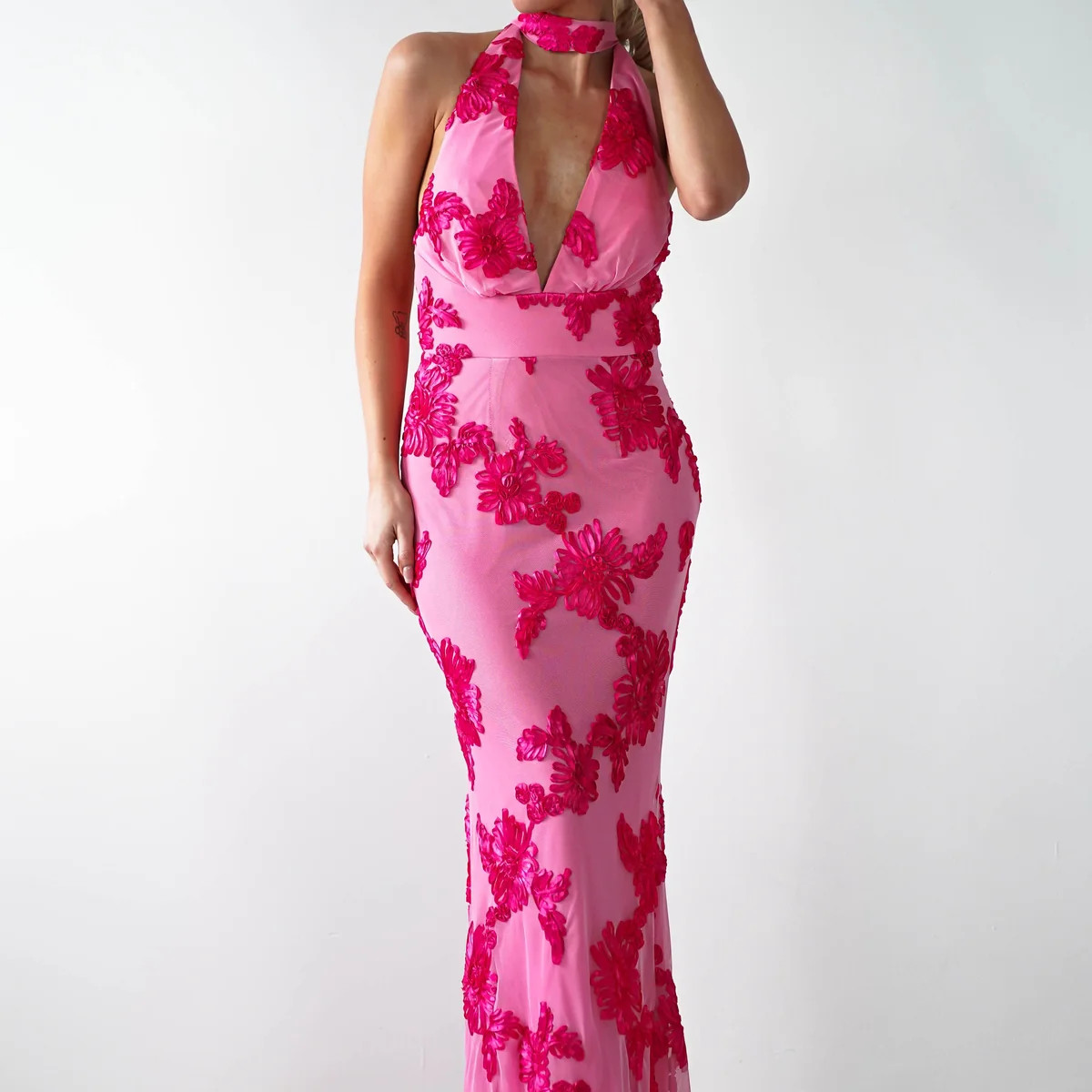 Halsey Tie Back Maxi Dress | Pink Print | Oh Hello Clothing