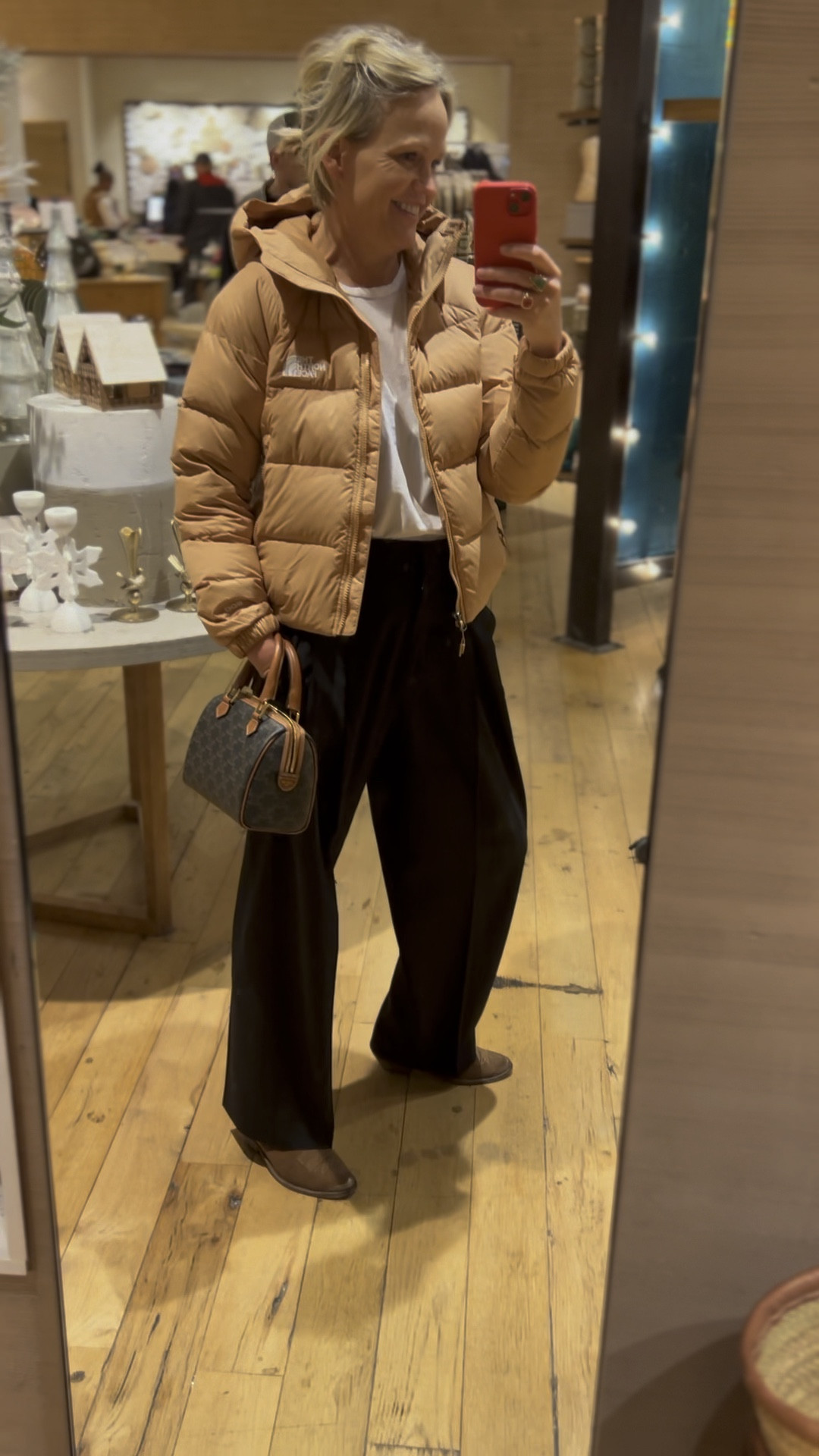 Puffy coat  trousers and cowboy boots 🤠 

#LTKstyletip #LTKVideo #LTKshoecrush