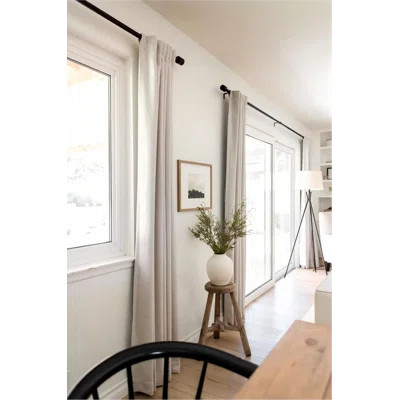 Beige 100% Blackout Linen Curtains, Two-Piece Set, 50 X 84 Inches, With Double Design Including Straps And Rod Bags, Suitable For Both Bedrooms And Li | Wayfair North America