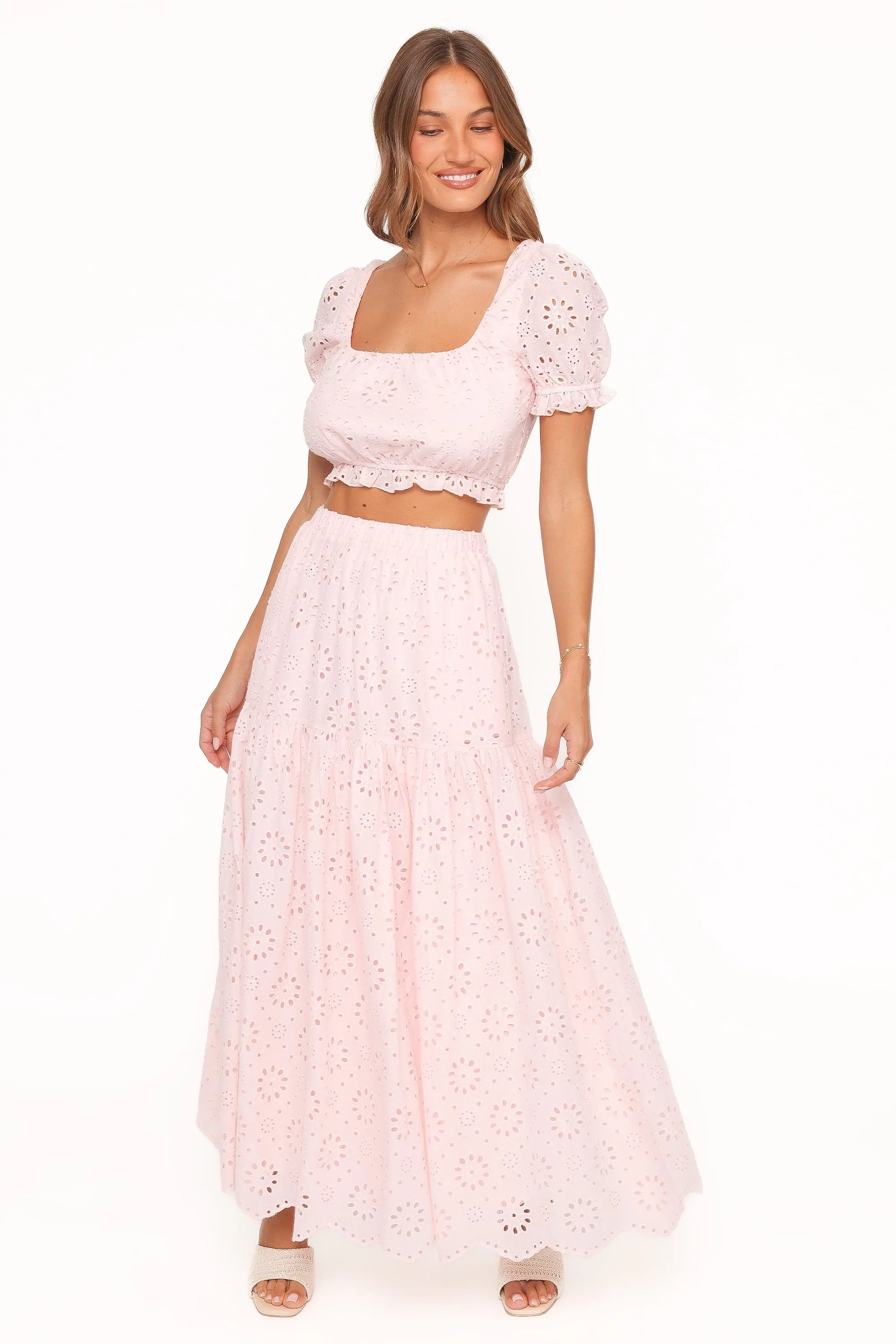 Angelina Skirt Set - Pink Broiderie | Petal & Pup (US)