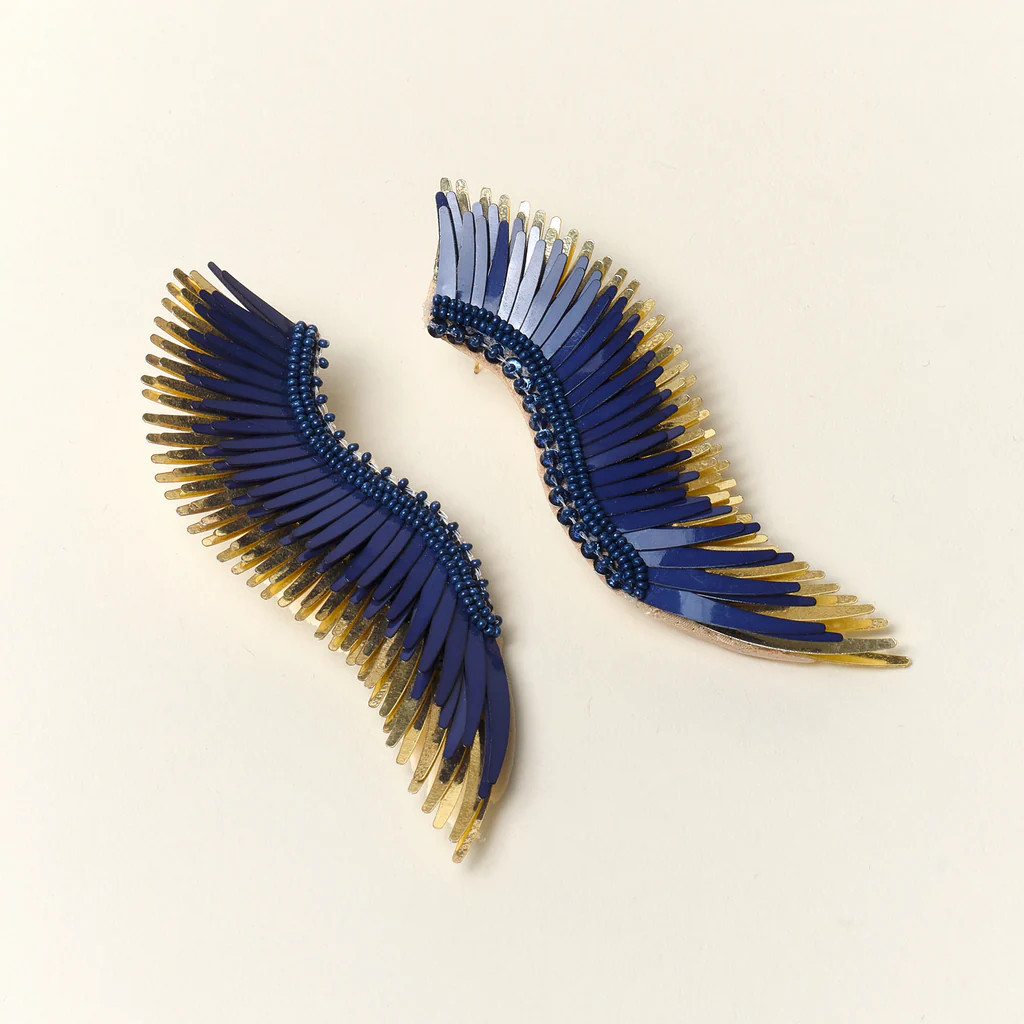 Madeline Earrings Navy Gold | Mignonne Gavigan