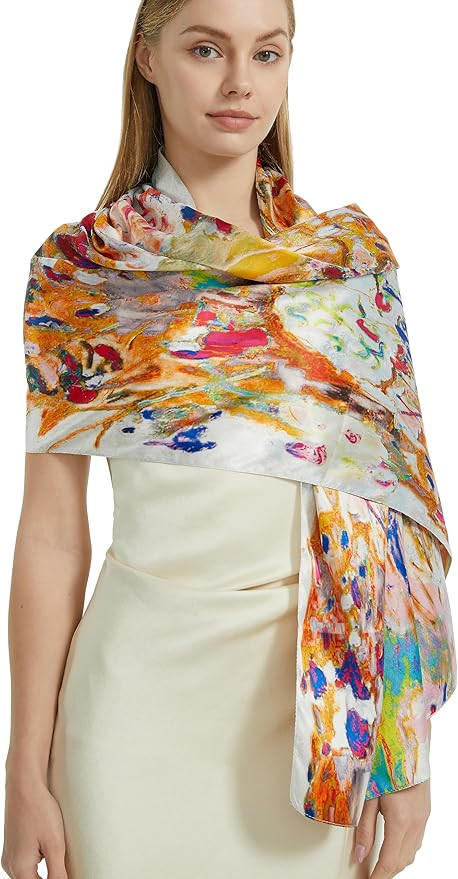 PANTONIGHT Scarfs for Women Fashion Long Floral Scarf Lightweight Silk Feeling Head Scarf Printin... | Amazon (US)