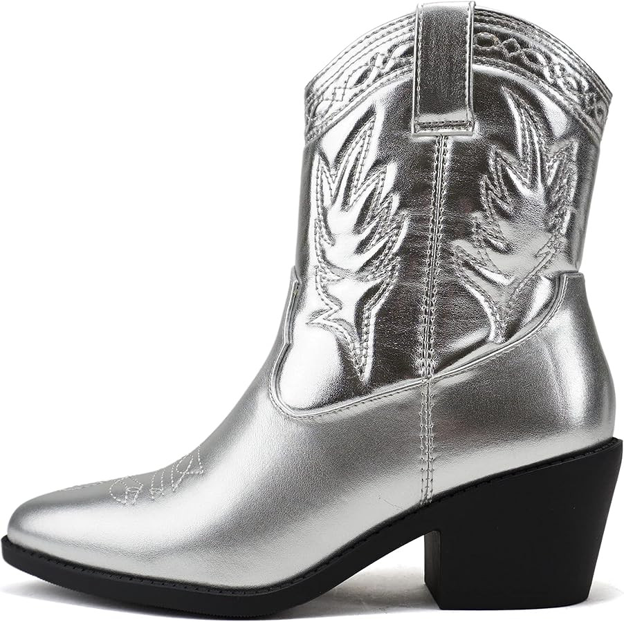 Soda Picotee Women Western Cowboy Cowgirl Stitched Ankle Boots | Amazon (US)