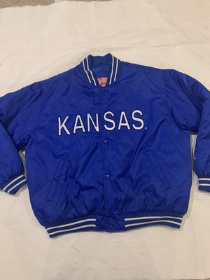Mens Vintage Kansas Jayhawks Satin Blue and White Jacket Size XXL  | eBay | eBay AU