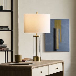 Acrylic Column USB Table Lamp (25") | West Elm (US)