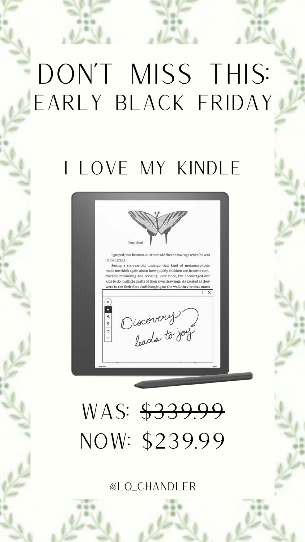 I love my kindle so I was so excited when I saw this one go on sale!




Black Friday deals
Black Friday toy deals
Top deals
Cyber deals
Kitchen deals
Top toys 
Black Friday home deals
Electronic deals


#LTKGiftGuide #LTKCyberWeek #LTKsalealert