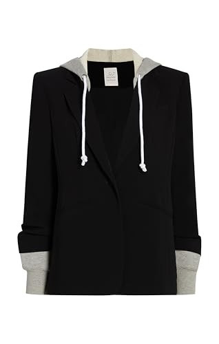 Cinq a Sept Women's Hooded Khloe Blazer, Black/Heather Grey, 6 | Amazon (US)