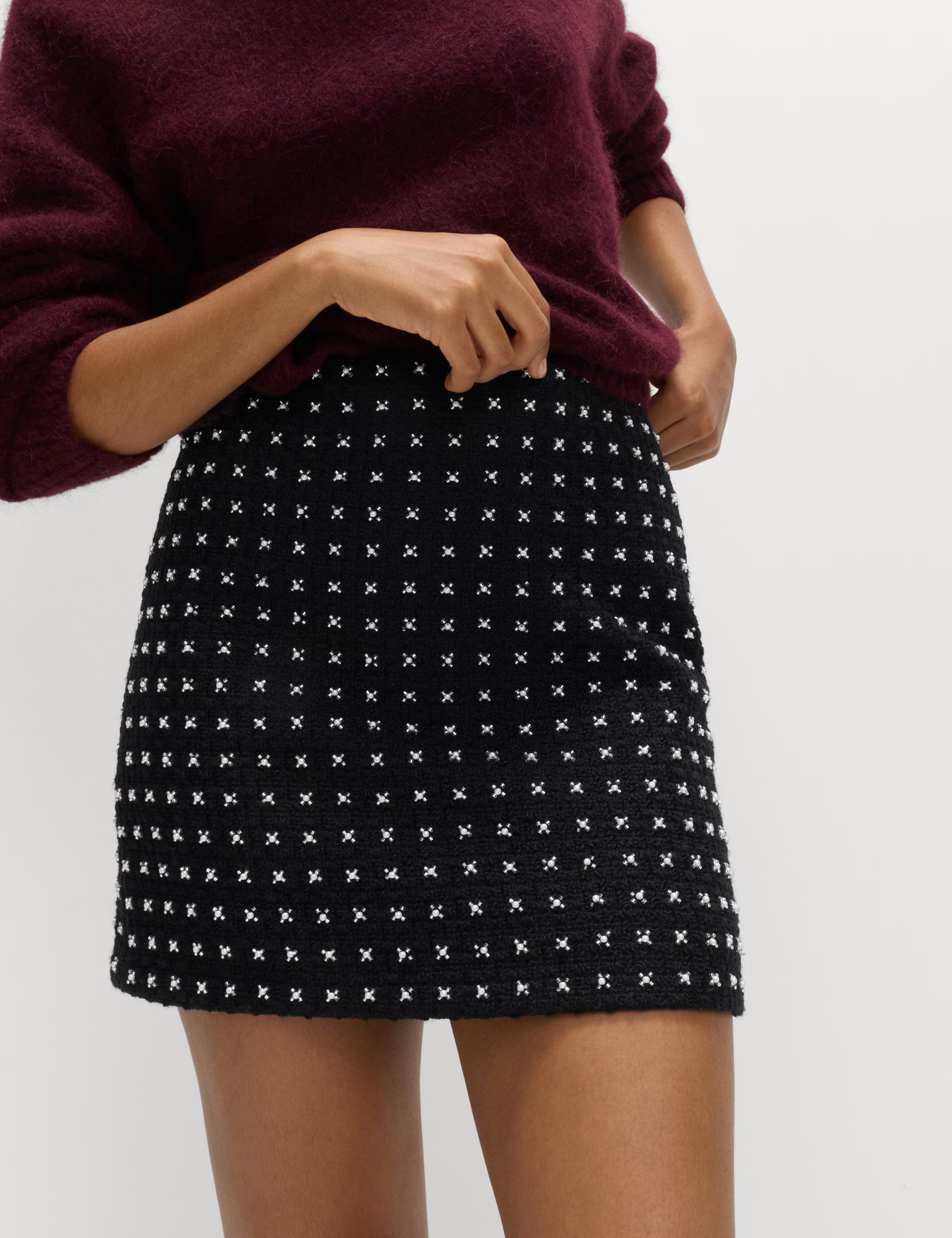 Tweed Embellished Mini A-Line Skirt | Marks & Spencer (UK)